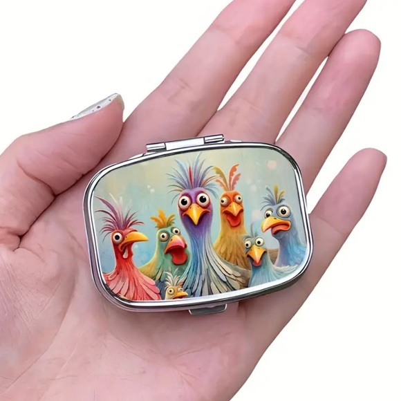NEW| Cute Funny Cartoon Pattern Portable Pill Box Case Trinket Organizer - Picture 4 of 14